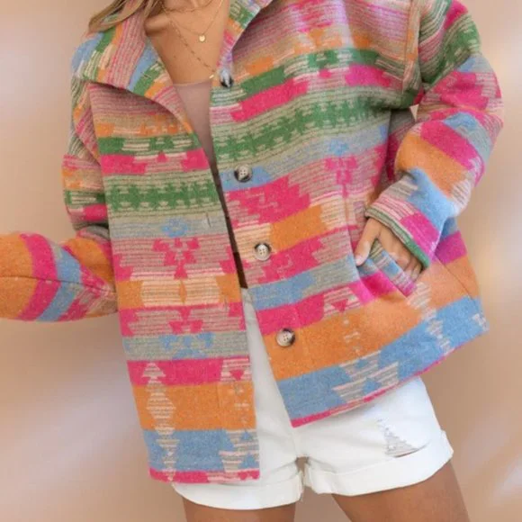 THE TOPSANNAH LADIES AZTEC PRINT JACKET - Picture 11 of 13